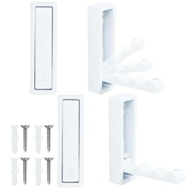 JXYT 4PCS Folding Coat Hooks, Heavy Duty Metal Foldable White Wall Hooks, Space-Saving Folding Wall Hooks for Hanging, Zinc Alloy Fold Up Hooks for Bathroom, Kitchen, Towels, Coats, Bags