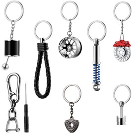 Frienda - Juego de 8 piezas de automóvil con llavero JDM con sonido, Color elegante., Medium