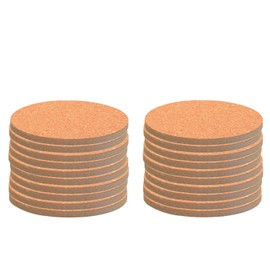 Thirsty Rhino Indah, Cork Coaster With Fiberboard Back, Natural Cork Finish, Set of 20 (Round)