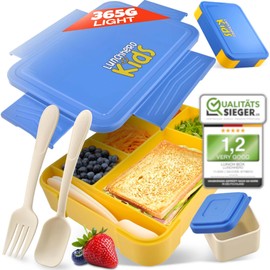 LUNCHHERO Bento Box Lunch Box Kids with Compartments - [Grade 1.2] - BPA Free Lunch Boxes for Kids - Kids Bento Lunch Box with Leak-Proof Sauce Box & Cutlery - Snack Box, Lunchbox for Boys & Girls