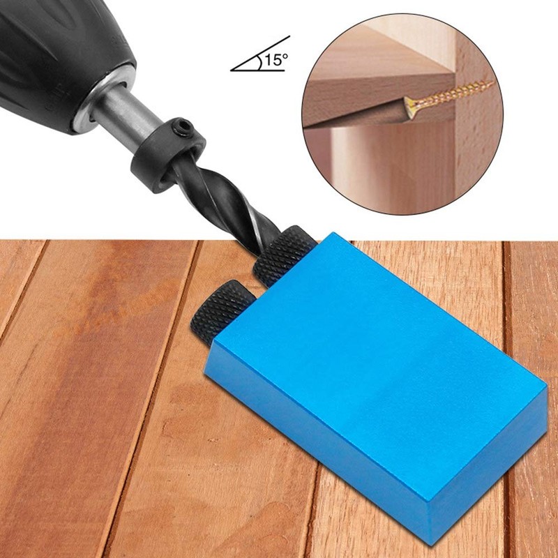 Pocket Hole Screw Jig Dowel Drill Carpenters Woodworking Guides,15 Degree