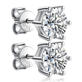 Moissanite Stud Earrings for Women Men 0.8Ct-4Ct, Anniversary Romantic Birthday Gift for Wife ,Jewelry for Wife Her Women Girlfriend Wedding Anniversary Christmas Valentine's Day Mother's Day Engagements Gifts