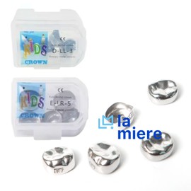 LA MIERE LA MIERE 5Pcs Dental Kids Crown Primary Molar Pedo Crowns Stainless Steel 48 Sizes ELR3 (10.1X9.1mm)