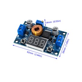 2 PCS 5A Buck Converter 4-38V to 1.25-36V Step-Down Voltage Adjustable Power Module with LED Display