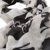 TrendsBlue Premium Elephant Print Frayed End Scarf Wrap, Black