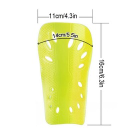 TRADERPLUS 2 Pairs Soccer Shin Guards Breathable Football Shin Guard Pad with Protective EVA Cushion for Youth Men Women Kids (Green+Yellow)