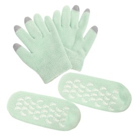 Outanaya 1 Set Moisturizing Gel Gloves Socks Set for Dry Cracked Feet and Hands Hydrating Spa Care Touchscreen Design Skin Friendly Formula for Smooth Skin for Professional Use