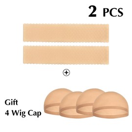 Yuest 2 Pcs Silicone Wig Grip Band for Lace Front,Wig Bands for Keeping Wigs in Place, Wig Accessory for Women Wigs,Adjustable Wig Gripper Headband for Women (Beige)