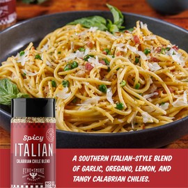 Fire & Smoke Society Spicy Italian Seasoning Blend | Pasta, Pizza, Italian Herb Seasoning | Oregano, Garlic, Calabrian Chiles | M, 5.3 oz