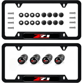 2Pcs for z71 Black Metal Licence Plate Frame Compatible Accessories for Silverado Sierra Tahoe Suburban