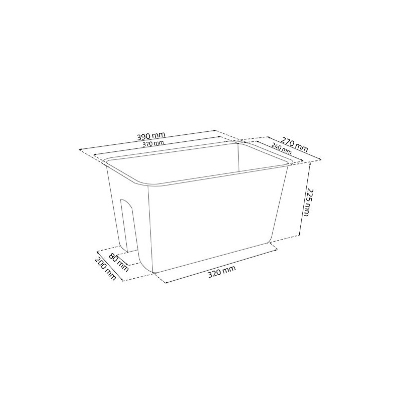 Railing Box L 39 cm Brown Rattan Look Balcony Box