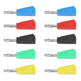 Zouminy P3002 4 mm Nickel-Plated Speaker Banana Plug Test Probe Binding Post Pack of 10