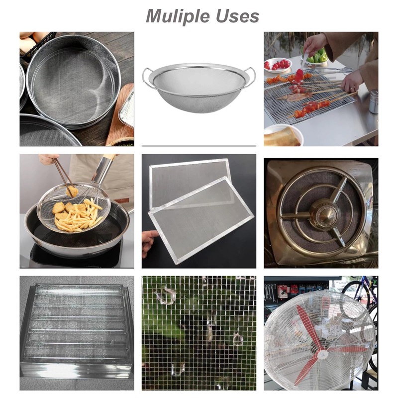 YAGJIA 304 Stainless Steel Mesh 40Mesh, 15.7"x47.2"(40x120cm) Metal Mesh Screen,