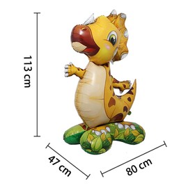 Selfstand 3D dinosaur Triceratops Champsosaurus Tyrannosaurus Baby shower Animal Ball Boy 4D Bear Foil Balloons Birthday Party Baby Shower Decorations Kids Toys (Base Triceratops)