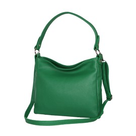 AmbraModa GL35 Women's Handbag Shoulder Bag Made of Grained Cowhide Leather, Green