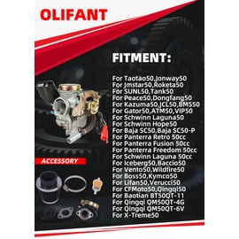 gy6 50cc Carburetor For 50cc 49cc Scooter moped PD18J PD19J Taotao Carb 4 Stroke 139QMB Engine With Air Filter Intake Manifold