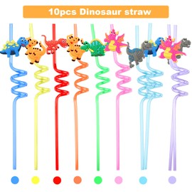 Pack of 12 Animal Straws Children, Animal Decoration Birthday, Drinking Straws, Plastic, Reusable for Birthday Decoration, Party Decoration