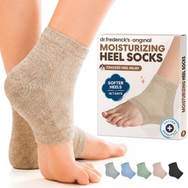 Dr. Frederick's Original- Calcetines hidratantes para el talón para el tratamiento del talón agrietado - 2 pares - Calcetines para el talón para pies secos y agrietados - Cra
