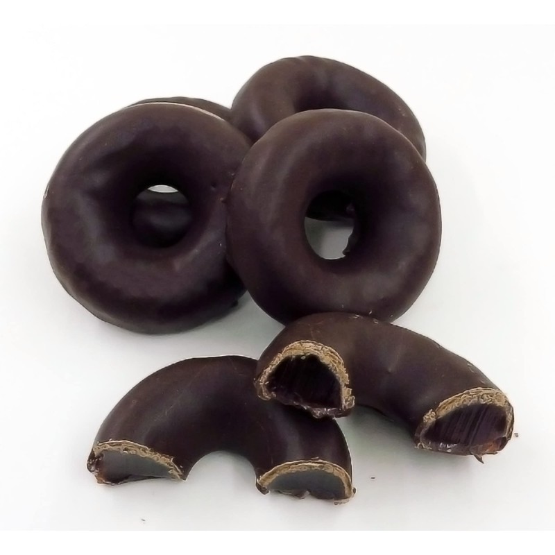 Bayside Candy Chocolate Raspberry Rings - Dark Chocolate Covered Raspberry