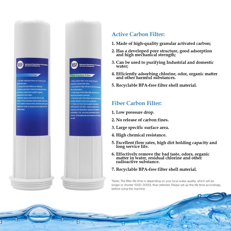 Replacement Internal Active Carbon Filter For Alkadrops PH2.5~11.2 Alkaline Water