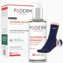 PODERM - Cracks and calluses - Repairs and soothes cracks/nourishes and softens calluses - Intensive night care 8H - 100% natural ingredients - Foot care - Swiss Made