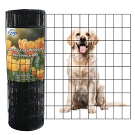 Black PVC Coated Chicken Wire Fencing 2 inchx3 inch 24inch x 50ft, 16GA Welded Wire Fence Garden Border Fencing Roll, Metal Wire Mesh for Yard Vegetable Protection Goat & Poultry Netting