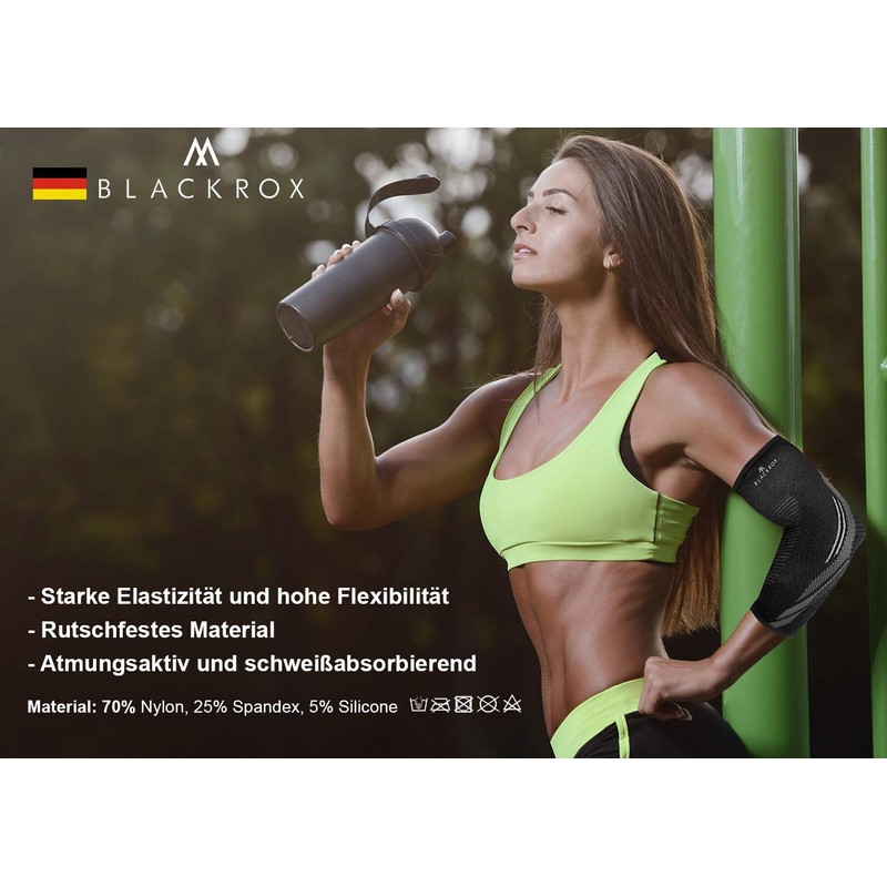 BLACKROX Elbow Support Comparison Winner Tennis Elbow Bodybulding with Compression