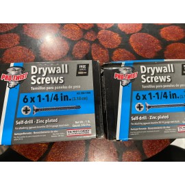 Pro-Twist 2 X Pro Twist Drywall Screws 6 x 1-1/4” Self Drill Zinc Pleated Free Gratis 1lb