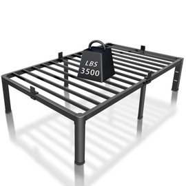 ROIL 12 inch Twin Bed Frames with Headboard Hole and Round Corner Legs Mattress Retainers 3500LBS Heavy Duty Steel Slats No Box Spring Needed Platform Noise-Free Easy Assembly