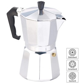 Cucina di Modena Espresso Maker Espresso maker for 6 cups – for gas, electric and glass-ceramic field (espresso maker for stoves).