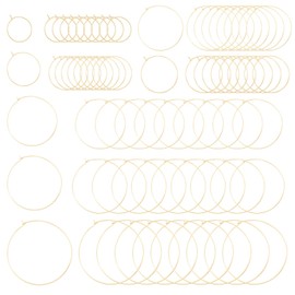 FASHEWELRY 56Pcs Real 18K Gold Plated Hoop Earrings Findings Stainless Steel Round Earrings Thin Open Hoop Earrings for Women Gift Jewelry Making DIY Crafts Art Creation (20 Gauge)