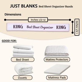 JustBlanks 8 Piece Bed Sheet Organizer Bands – Elastic Sheet Straps for Closet Organization – Sheet Storage Organizer for Linen Closet, Sheet Keepers Straps for Foldable Bedsheet (King)