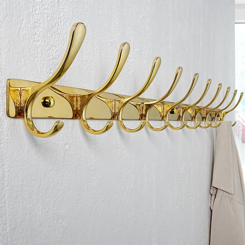 SKOLOO Wall Mounted Coat Rack - 10 Hooks, Heavy Duty,