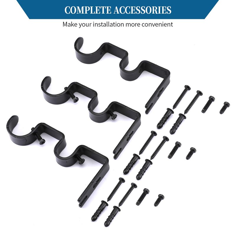 Anndason Heavy Duty Curtain Rod Brackets Double Curtain Rod Brackets