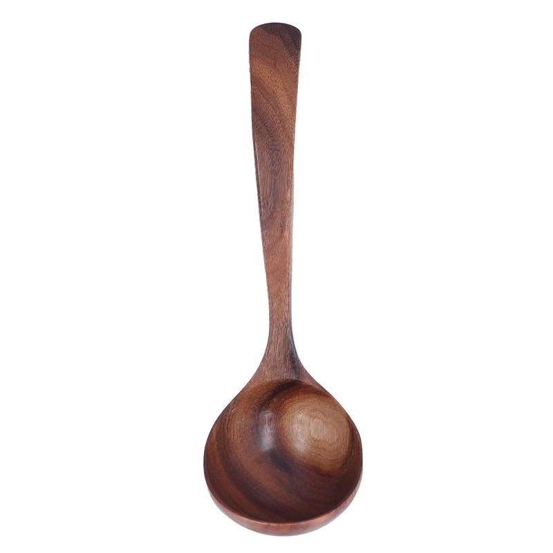 Wooden Soup Spoon Natural Texture Cooking Spoon Long Handle Wooden