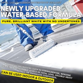 Tapel Liquid Rubber RV Roof Coating - 3X Stronger- White 1kg - Waterproof Sealant for Leaks & Cracks, UV/Cold Resistant Paint for Metal, Wood & Concrete – Indoor/Outdoor Use
