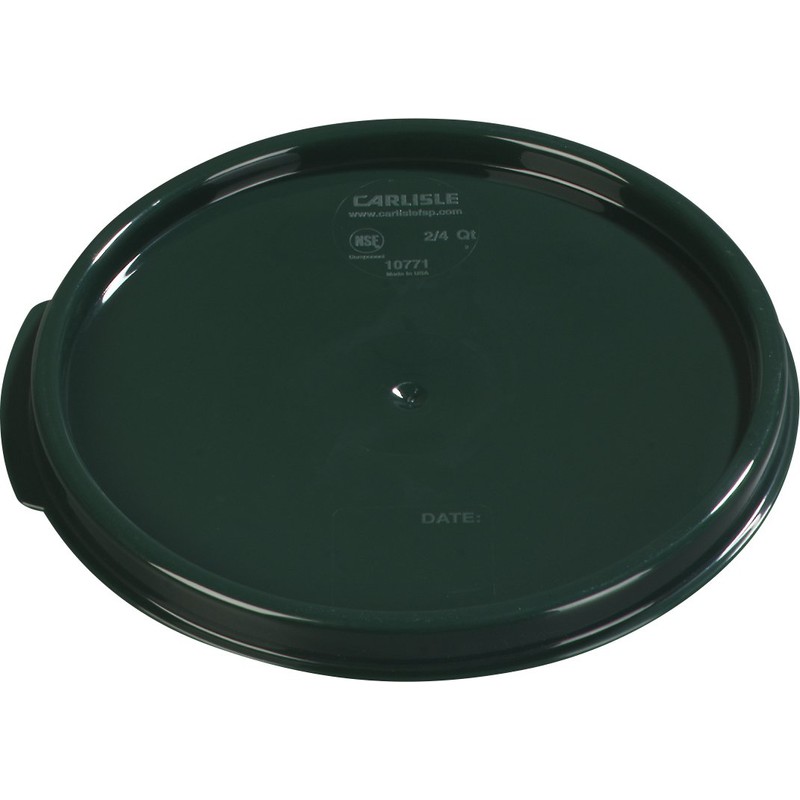 Carlisle 1077108 Round Container Lid, Polypropylene, Green, 2-4 Quart