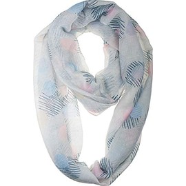VIVIAN & VINCENT Soft Light Elegant Polka Dot Print Sheer Infinity Scarf Gray