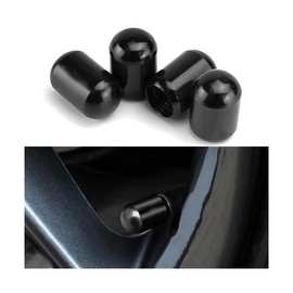 LKAHG 4PCS Car Tire Valve Stem Caps, Aluminum Alloy Vehicle Valve Stem Cover with Rubber Sealing Gaskets, Corrosion Resistant Auto Exterior Accessories, Universal for SUV, Motorcycles, Bike (Black)