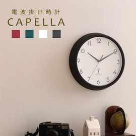 Fujiboeki 99290 Wall Clock, Radio Watch, Diameter 10.6 inches (27 cm), Black, Sweep, Continuous Second Hand, Silent, Capella