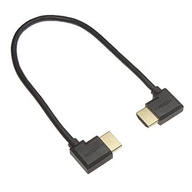 KAUMO HDMI Cable, L Shape, 11.8 inches (30 cm), Left/Right Angle, Male/Male, High Speed, Supports 2K, 4K, 3D, High Speed, Compatible with Ethernet Gold Plated Terminals