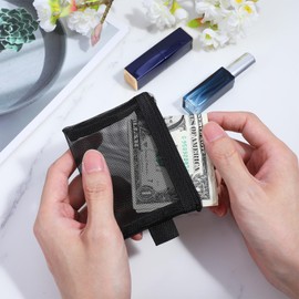 oruola 9pcs Mini Zipper Mesh Bags,3 x 4.5 Inch Mesh Nylon Zipper Pouch Bags,Nylon Makeup Organizer,Portable Travel Cosmetic Pouch, Storage Coin Purse for Small Items Credit Card Key Lipstick, 9color