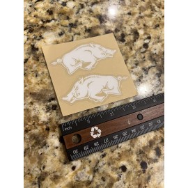 Arkansas Razorbacks Standard White Logo Mini Helmet Side Logos Decal Set SEC