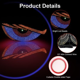 2PCS Devil Eyes Light for Cars Windshield, USB Plug & Play Car Eyes LED Light with 11 Modes Demon Eye Signal Light for SUVs Pickups Trucks RVs