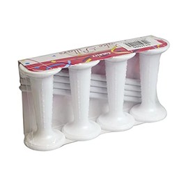 3" White Plastic Round Pillar and Dowel Set - Pack of 4