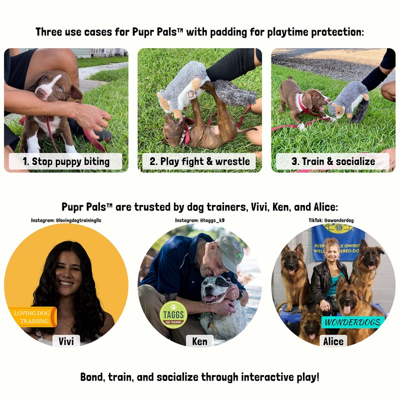 Milunova Pupr Pals Dog Toy Puppet with Tough Padding for