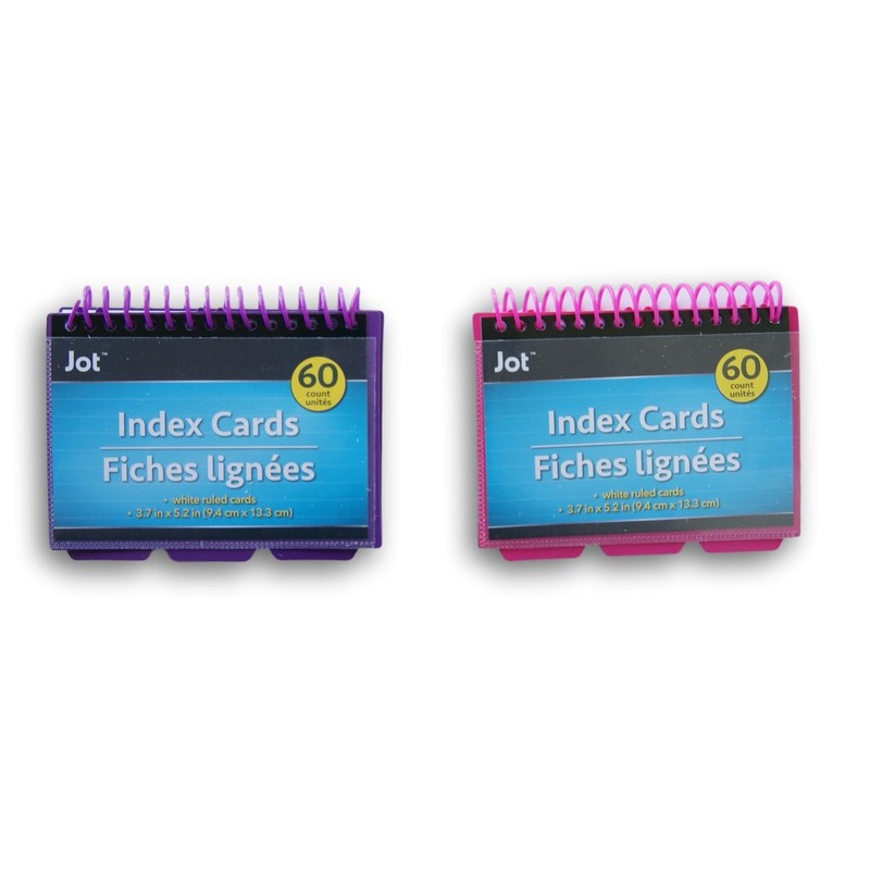 2 Index Cards Spiral Bound Pads With Dividers - 60