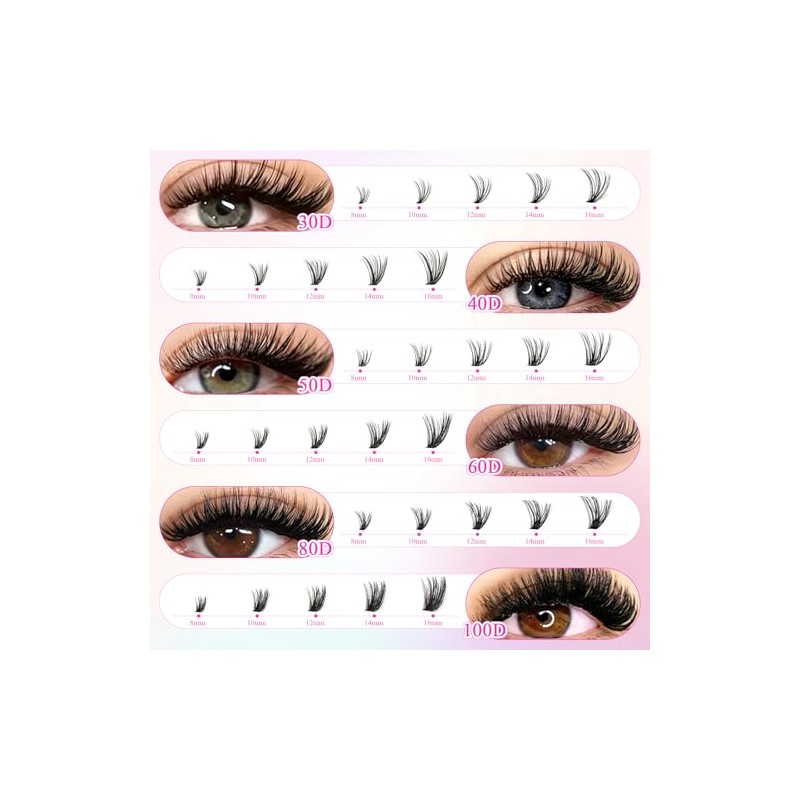 NUHEXRY - Pestañas Postizas Kit Completo, Manga Lashes Con Unión