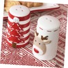 BIUDECO Cartoon Style Christmas Salt Pepper Ceramic Spice Jars Kitchen