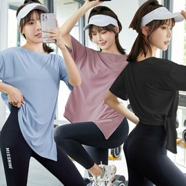 Rolling Yoga Short Sleeve Hip Cover-Up Top Short Sleeve Yoga Top Light Pink/M